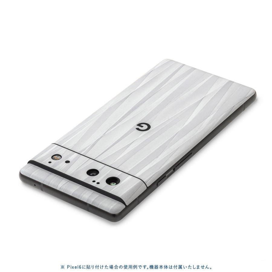 Pixel6a Pixel6 Pro ピクセル6 プロ スキンシール 背面 カバー フィルム ケース wraplus 選べる34色 ホワイトアブストラクト | Google Pixel | 01