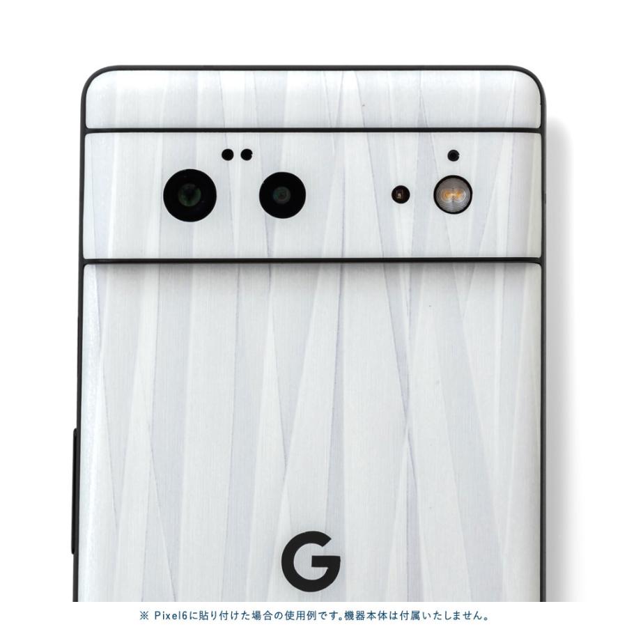 Pixel6a Pixel6 Pro ピクセル6 プロ スキンシール 背面 カバー フィルム ケース wraplus 選べる34色 ホワイトアブストラクト | Google Pixel | 03