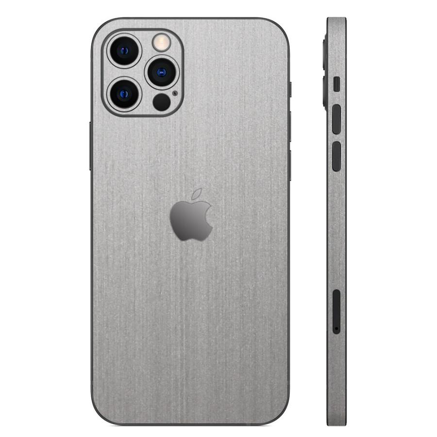 iPhone14 / 14 Pro / 14 Plus / 14 Pro Max スキンシール 背面 側面 カバー ケース wraplus シルバーブラッシュメタル｜wraplus｜02