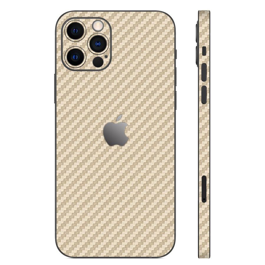 iPhone14 / 14 Pro / 14 Plus / 14 Pro Max スキンシール 背面 側面 カバー ケース wraplus ゴールドカーボン | Apple | 01