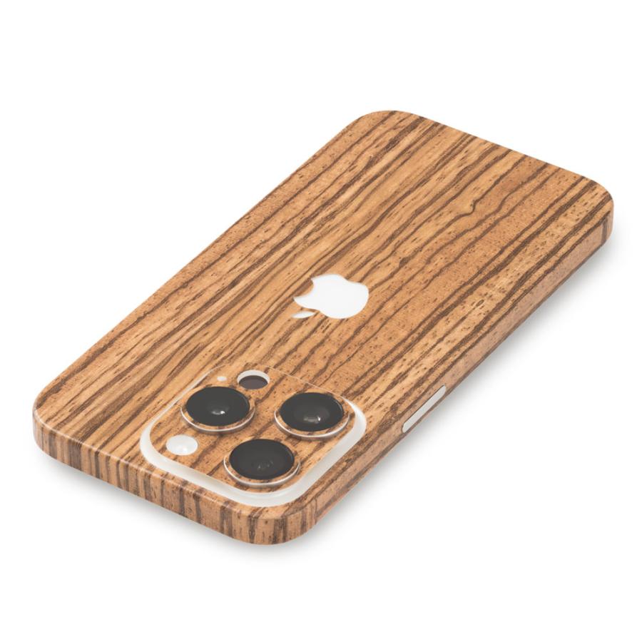 iPhone15 / 15 Pro / 15 Plus / 15 Pro Max スキンシール 背面 側面 カバー ケース wraplus ゼブラウッド2 | Apple | 02