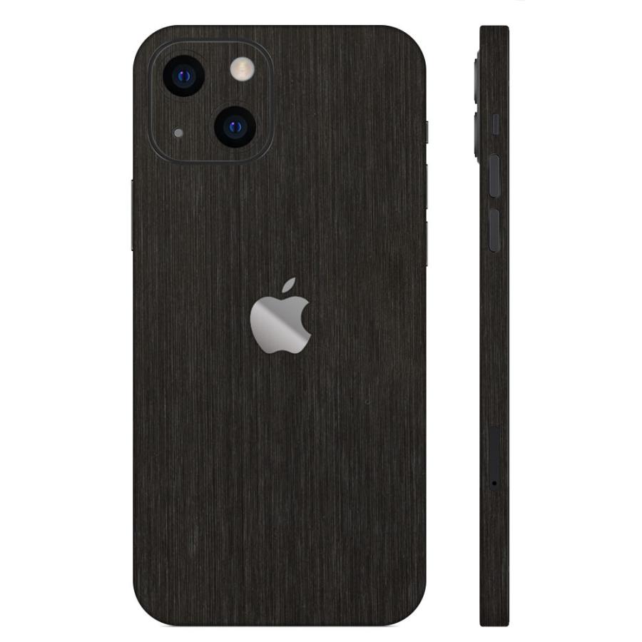 iPhone15 / 15 Pro / 15 Plus / 15 Pro Max スキンシール 背面 側面 カバー ケース wraplus ブラックブラッシュメタル | Apple | 01
