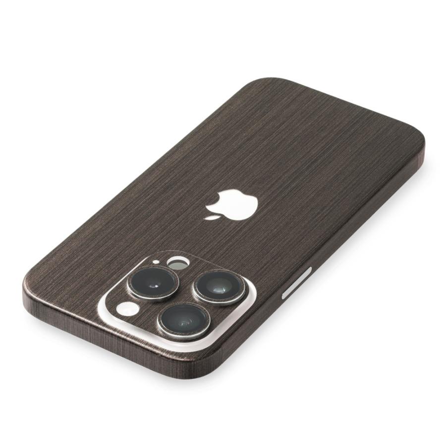 iPhone15 / 15 Pro / 15 Plus / 15 Pro Max スキンシール 背面 側面 カバー ケース wraplus ブラックブラッシュメタル | Apple | 02