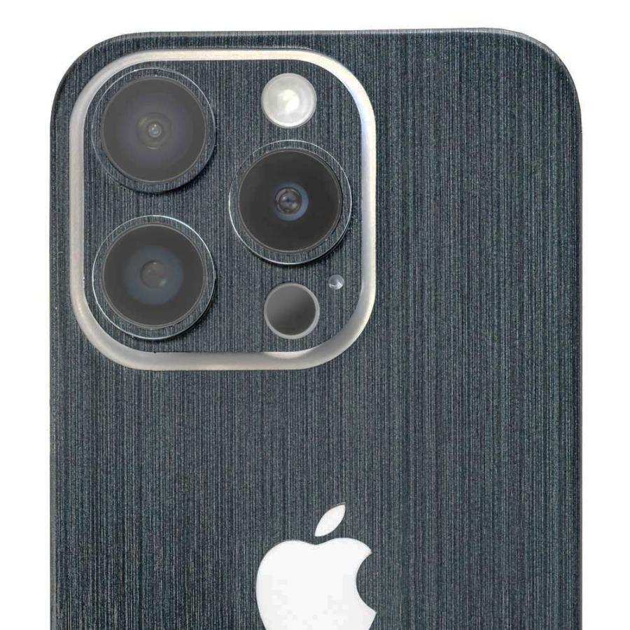 iPhone15 / 15 Pro / 15 Plus / 15 Pro Max スキンシール 背面 側面 カバー ケース wraplus ネイビーブラッシュメタル | Apple | 04