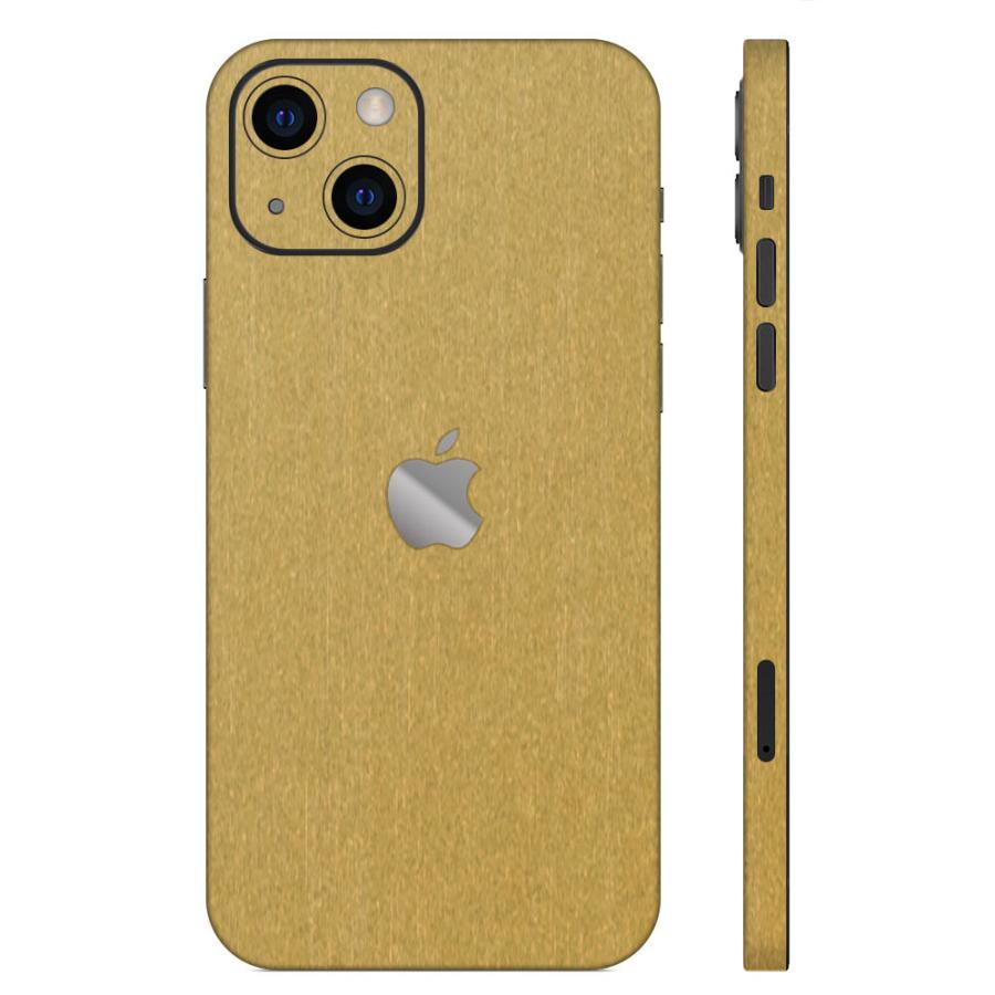 iPhone15 / 15 Pro / 15 Plus / 15 Pro Max スキンシール 背面 側面 カバー ケース wraplus ゴールドブラッシュメタル | Apple | 01