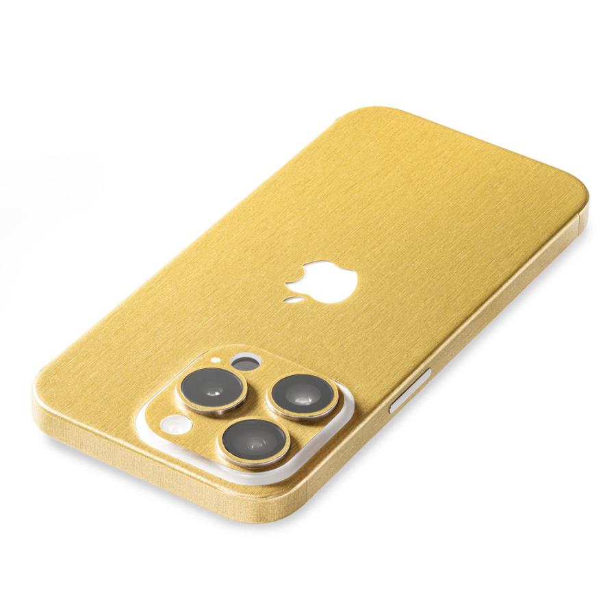 iPhone15 / 15 Pro / 15 Plus / 15 Pro Max スキンシール 背面 側面 カバー ケース wraplus ゴールドブラッシュメタル | Apple | 02