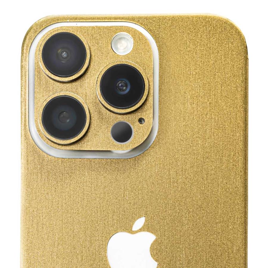 iPhone15 / 15 Pro / 15 Plus / 15 Pro Max スキンシール 背面 側面 カバー ケース wraplus ゴールドブラッシュメタル | Apple | 04