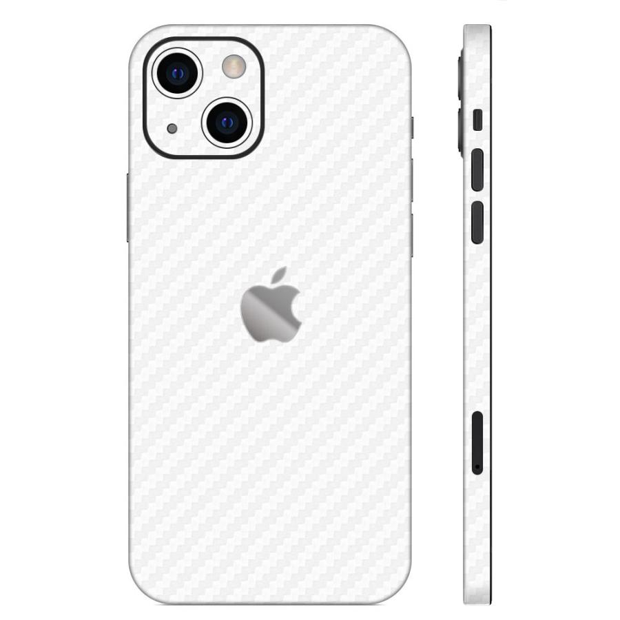 iPhone15 / 15 Pro / 15 Plus / 15 Pro Max スキンシール 背面 側面 カバー ケース wraplus ホワイトカーボン | Apple | 01