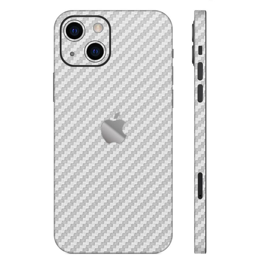 iPhone15 / 15 Pro / 15 Plus / 15 Pro Max スキンシール 背面 側面 カバー ケース wraplus シルバーカーボン | Apple | 01