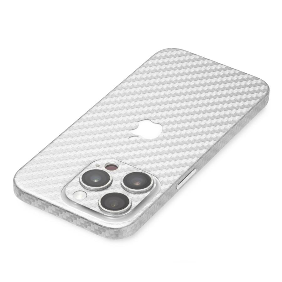 iPhone15 / 15 Pro / 15 Plus / 15 Pro Max スキンシール 背面 側面 カバー ケース wraplus シルバーカーボン | Apple | 02
