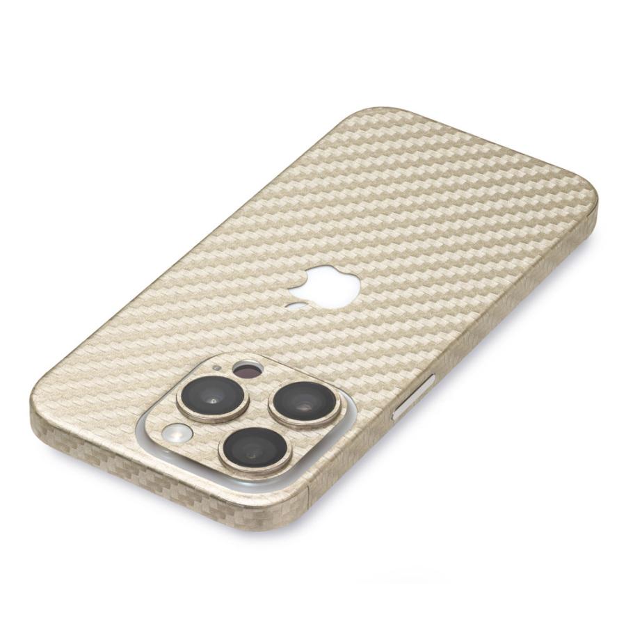 iPhone15 / 15 Pro / 15 Plus / 15 Pro Max スキンシール 背面 側面 カバー ケース wraplus ゴールドカーボン | Apple | 02