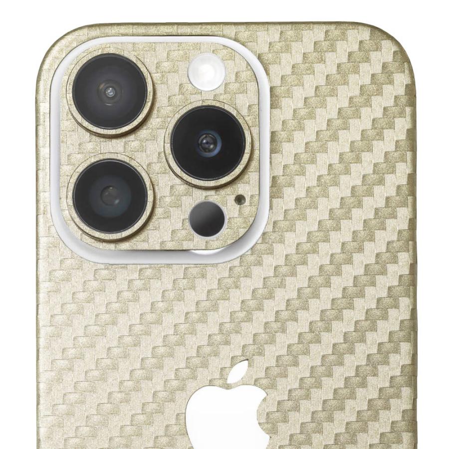 iPhone15 / 15 Pro / 15 Plus / 15 Pro Max スキンシール 背面 側面 カバー ケース wraplus ゴールドカーボン | Apple | 04