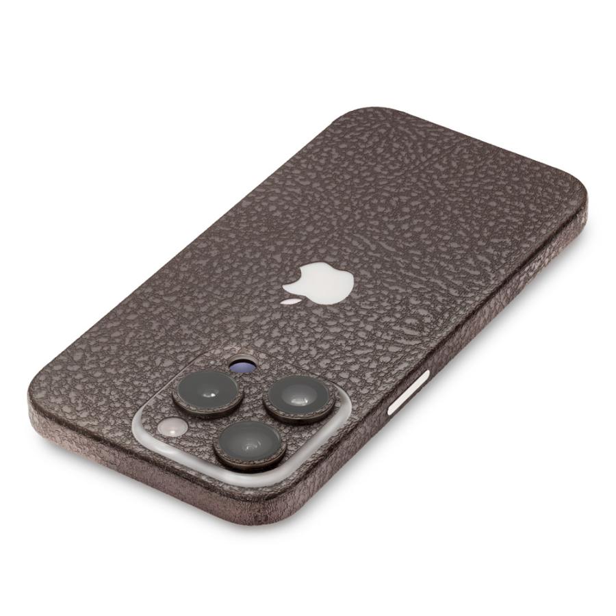 iPhone15 / 15 Pro / 15 Plus / 15 Pro Max スキンシール 背面 側面 カバー ケース wraplus ブラウンレザー | Apple | 02