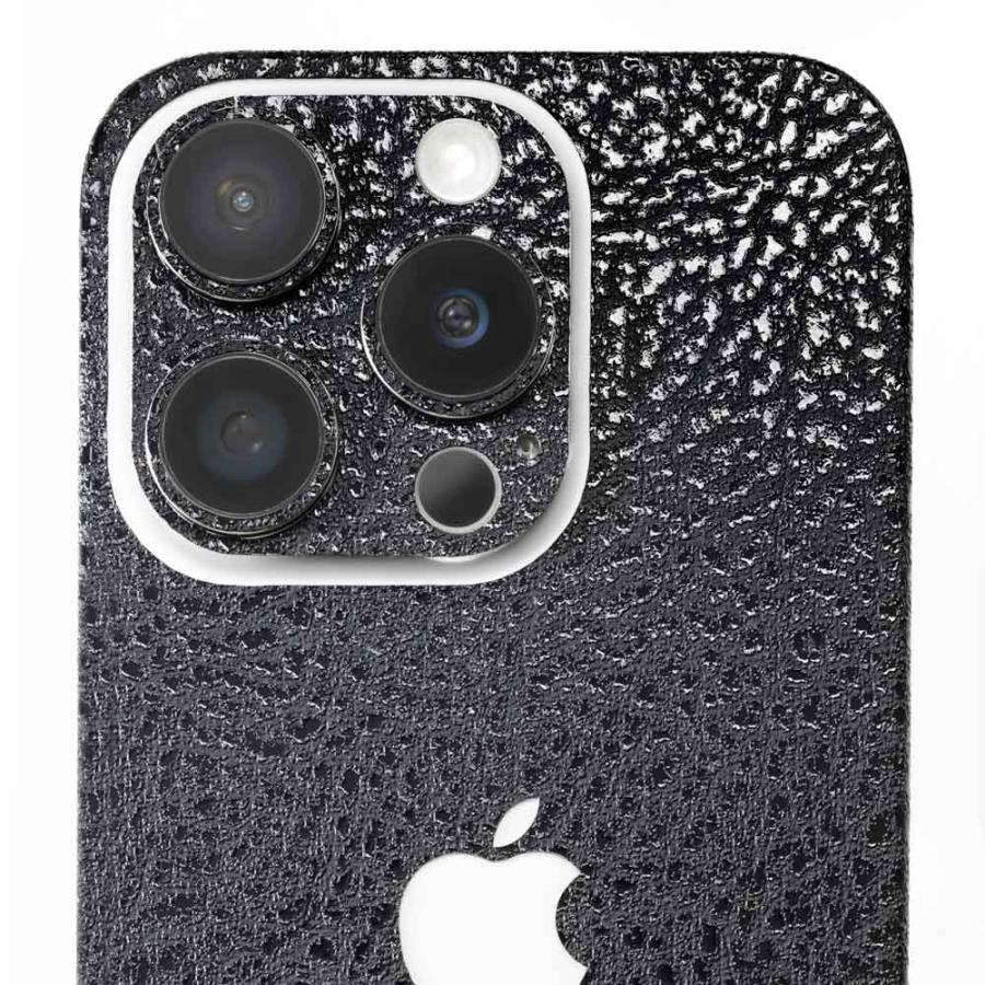 iPhone15 / 15 Pro / 15 Plus / 15 Pro Max スキンシール 背面 側面 カバー ケース wraplus ブラック光沢レザー | Apple | 04