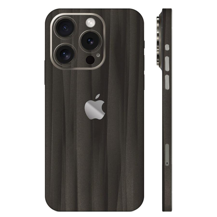 iPhone15 / 15 Pro / 15 Plus / 15 Pro Max スキンシール 背面 側面 カバー ケース wraplus ブラックアブストラクト | Apple