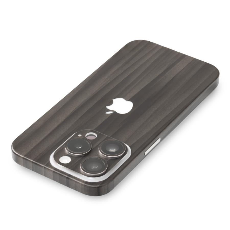 iPhone15 / 15 Pro / 15 Plus / 15 Pro Max スキンシール 背面 側面 カバー ケース wraplus ブラックアブストラクト | Apple | 02