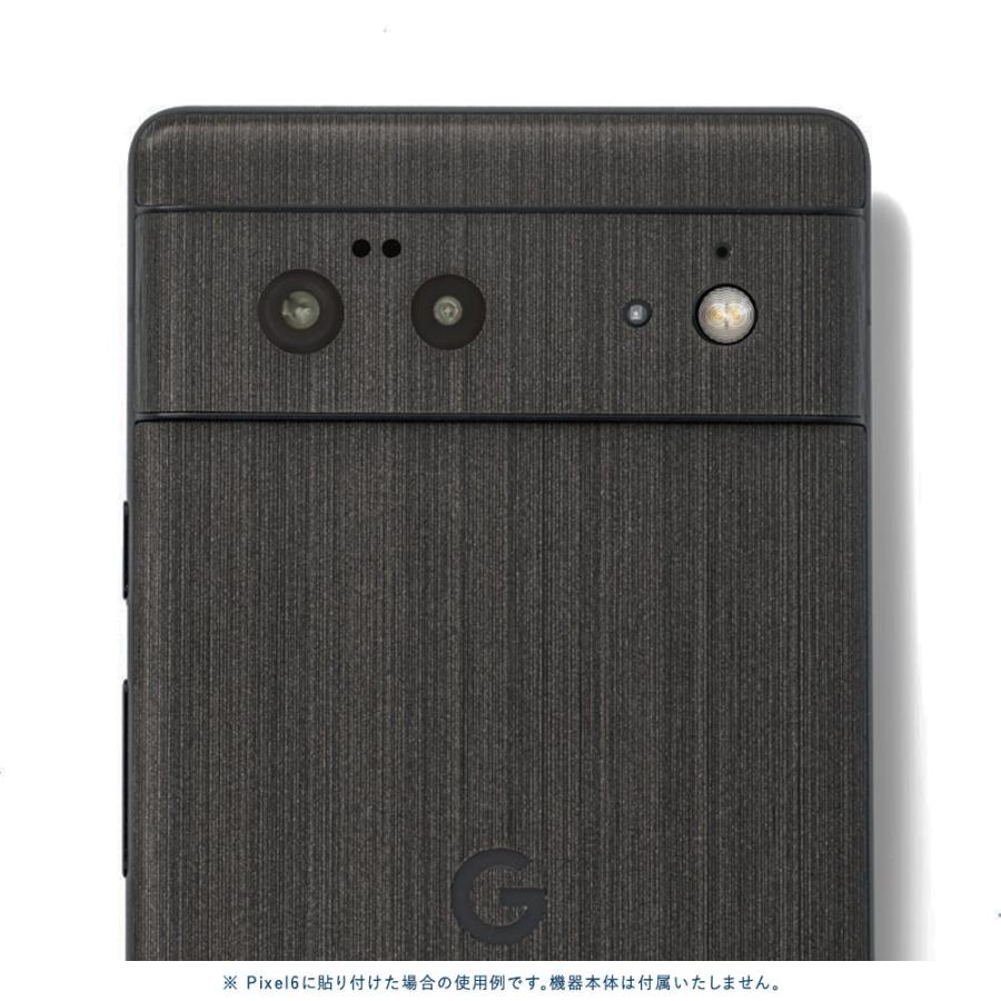 Pixel8 Pixel8 Pro ピクセル8 プロ スキンシール 背面 カバー フィルム ケース wraplus 選べる34色 ブラックブラッシュメタル | Google Pixel | 03