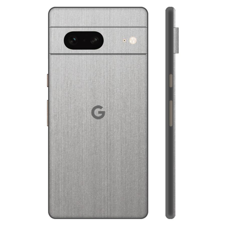 Pixel8 Pixel8 Pro ピクセル8 プロ スキンシール 背面 カバー フィルム ケース wraplus 選べる34色 シルバーブラッシュメタル | Google Pixel