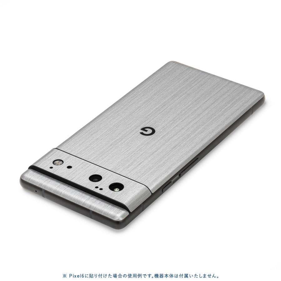 Pixel8 Pixel8 Pro ピクセル8 プロ スキンシール 背面 カバー フィルム ケース wraplus 選べる34色 シルバーブラッシュメタル | Google Pixel | 01