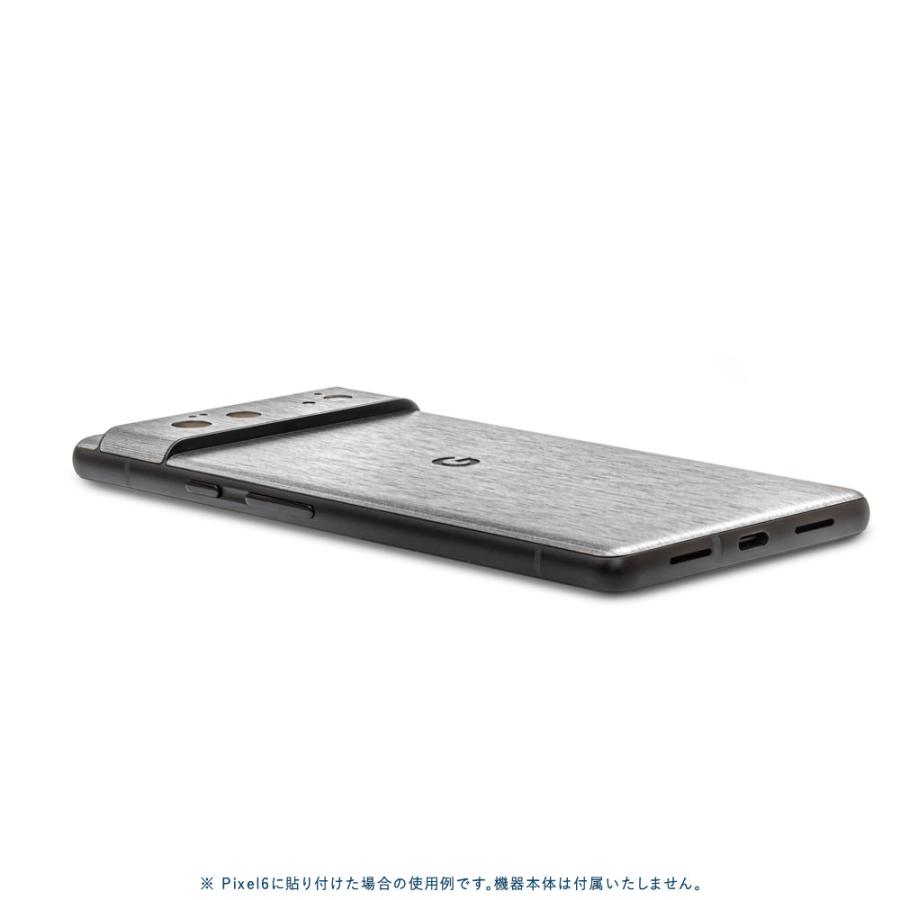 Pixel8 Pixel8 Pro ピクセル8 プロ スキンシール 背面 カバー フィルム ケース wraplus 選べる34色 シルバーブラッシュメタル | Google Pixel | 02