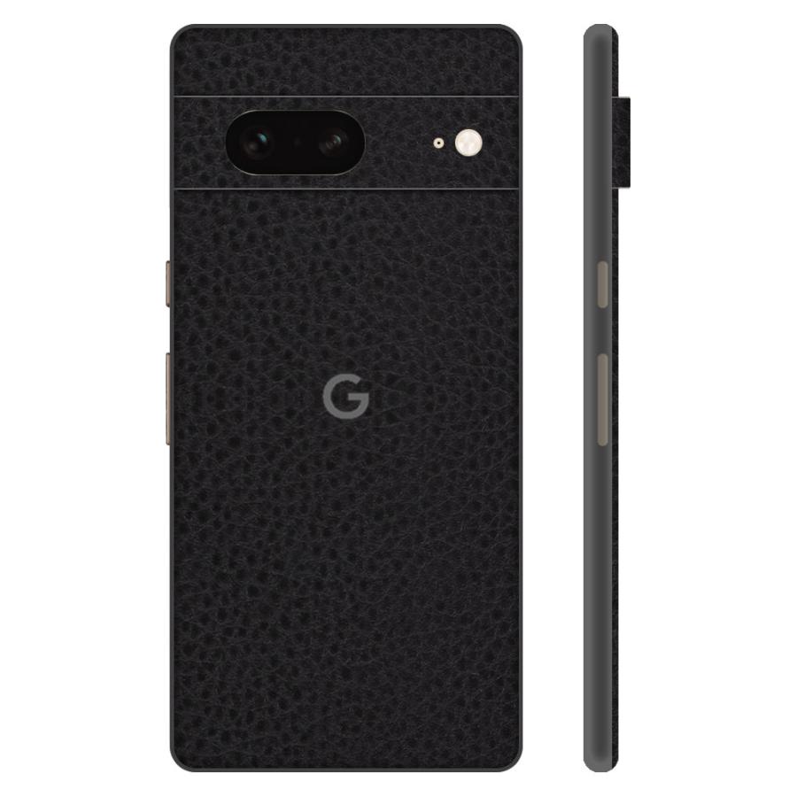 Pixel8 Pixel8 Pro ピクセル8 プロ スキンシール 背面 カバー フィルム ケース wraplus 選べる34色 ブラックレザー | Google Pixel