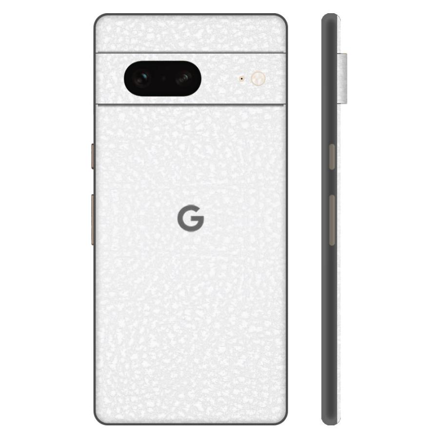 Pixel8 Pixel8 Pro ピクセル8 プロ スキンシール 背面 カバー フィルム ケース wraplus 選べる34色 ホワイトレザー | Google Pixel