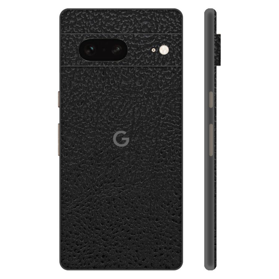 Pixel8 Pixel8 Pro ピクセル8 プロ スキンシール 背面 カバー フィルム ケース wraplus 選べる34色 ブラック光沢レザー | Google Pixel