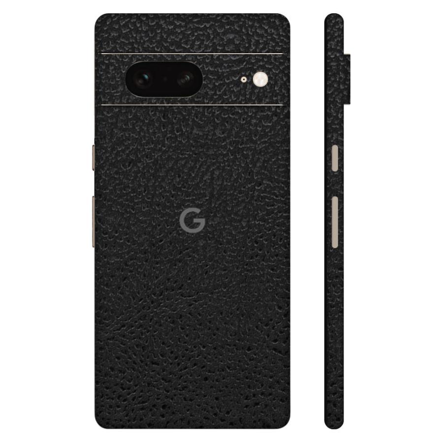 Pixel8 Pixel8 Pro ピクセル8 プロ スキンシール 全面 背面 側面 カバー フィルム ケース wraplus 選べる34色 ブラック光沢レザー | Google Pixel