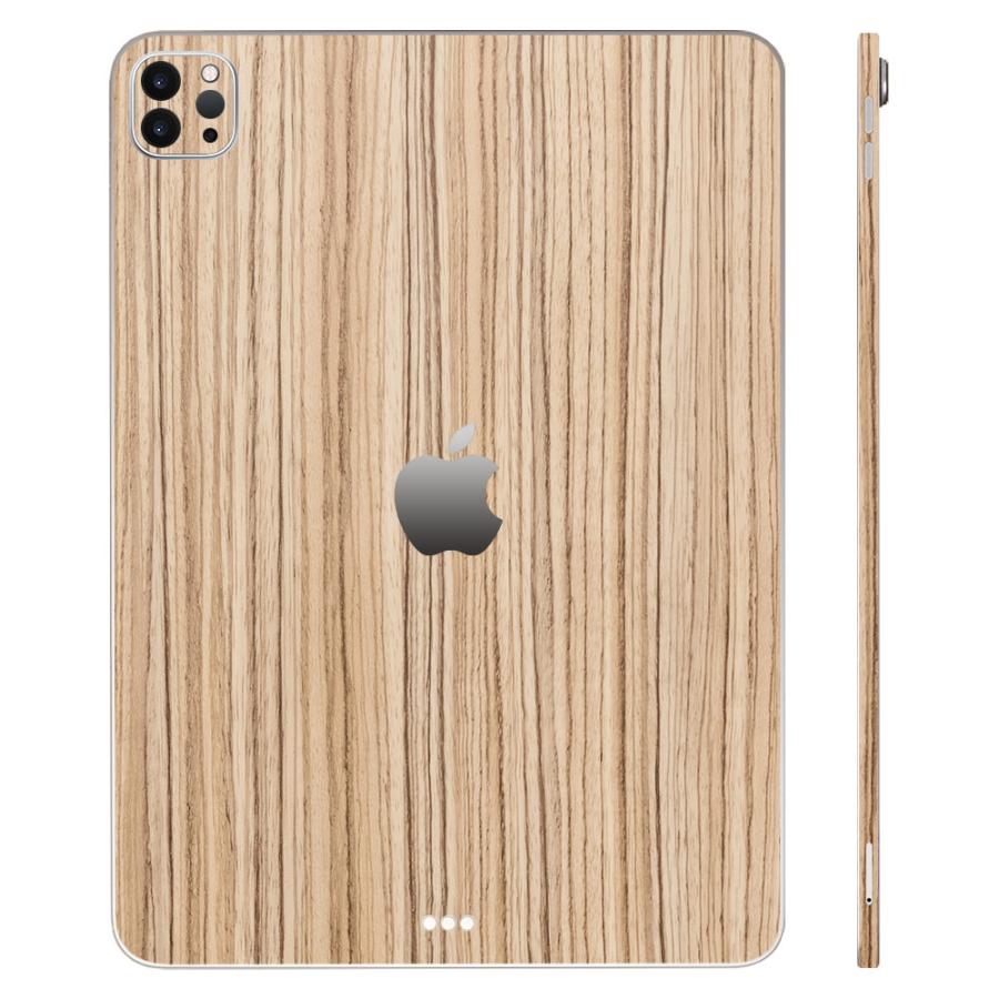 iPad Pro 11インチ M4 2024 第5世代 スキンシール ケース カバー フィルム 背面 wraplus ゼブラウッド1 | iPad