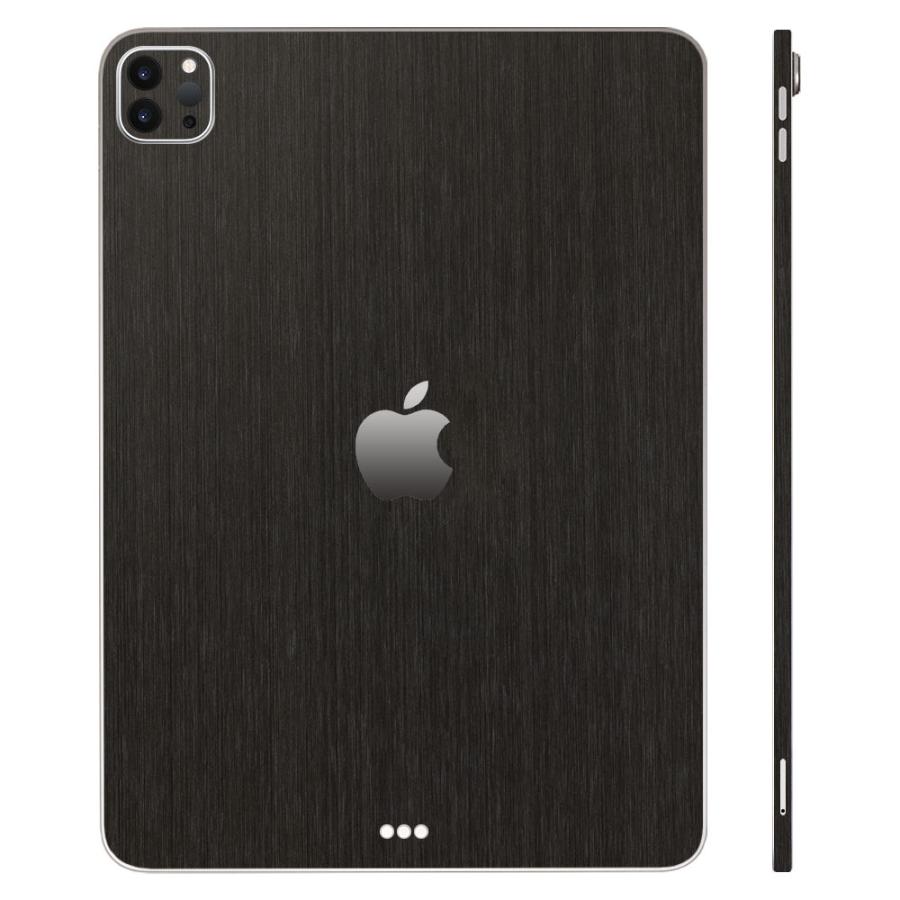 iPad Pro 13インチ M4 2024 スキンシール ケース フィルム 背面 wraplus ブラックブラッシュメタル | iPad