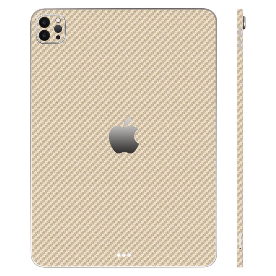 iPad Pro 13インチ M4 2024 スキンシール ケース フィルム 背面 wraplus ゴールドカーボン | iPad