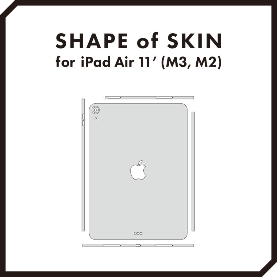 iPad Air 11インチ M3 M2 2025 2024 スキンシール ケース カバー フィルム 背面 wraplus ブラックブラッシュメタル | iPad | 05