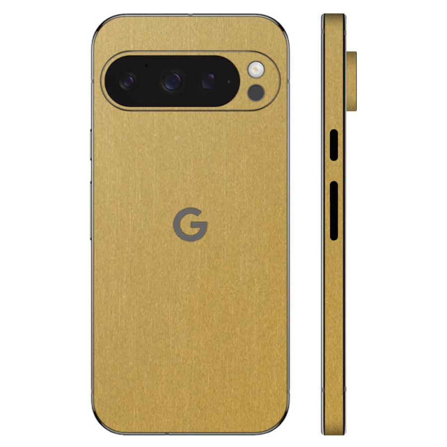 Pixel9 Pixel9 Pro ピクセル9 プロ スキンシール 全面 背面 側面 カバー フィルム ケース wraplus 選べる34色 ゴールドブラッシュメタル | Google Pixel
