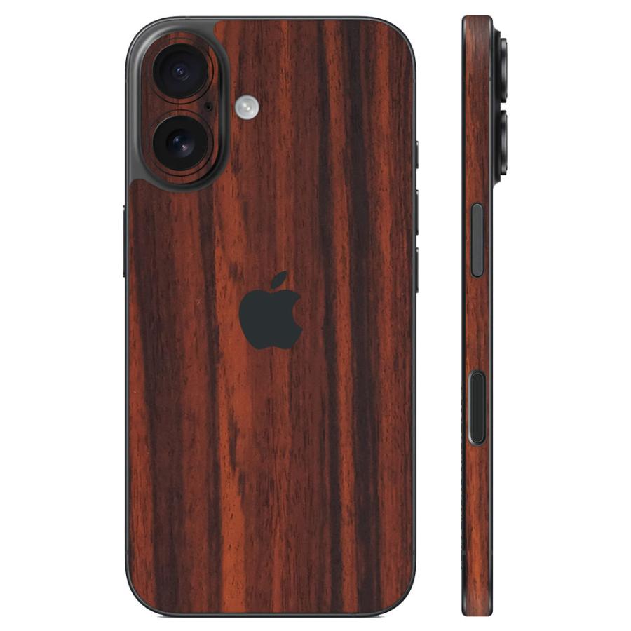 iPhone16 / 16 Pro / 16 Plus / 16 Pro Max / 16e スキンシール 背面 側面 カバー ケース wraplus ローズウッド | Apple