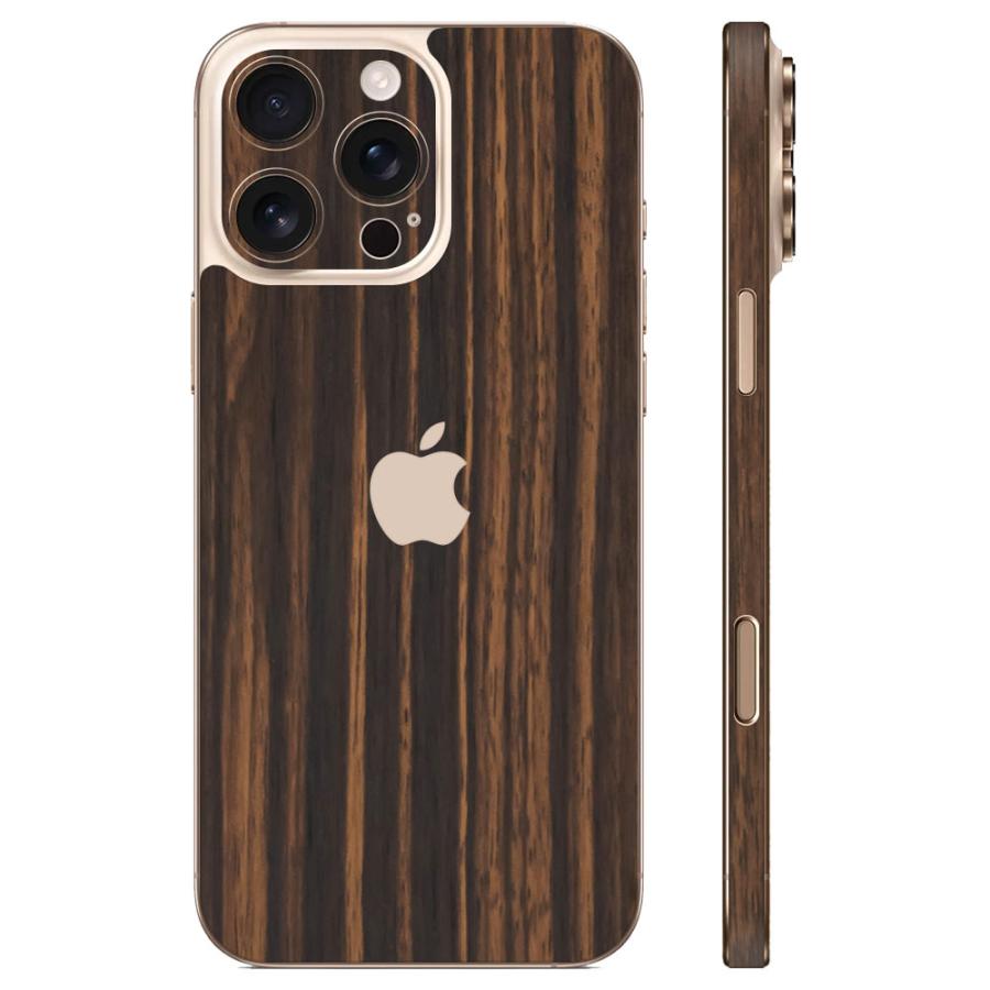 iPhone16 / 16 Pro / 16 Plus / 16 Pro Max / 16e スキンシール 背面 側面 カバー ケース wraplus エボニー | Apple | 01