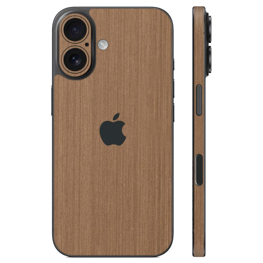 iPhone16 / 16 Pro / 16 Plus / 16 Pro Max / 16e スキンシール 背面 側面 カバー ケース wraplus ブロンズブラッシュメタル | Apple