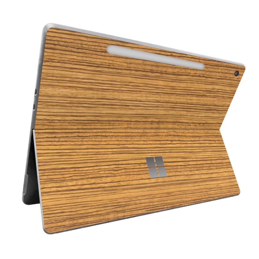 Surface Pro 12インチ 2025 スキンシール ケース カバー 保護 フィルム 背面 wraplus ゼブラウッド2 | Surface