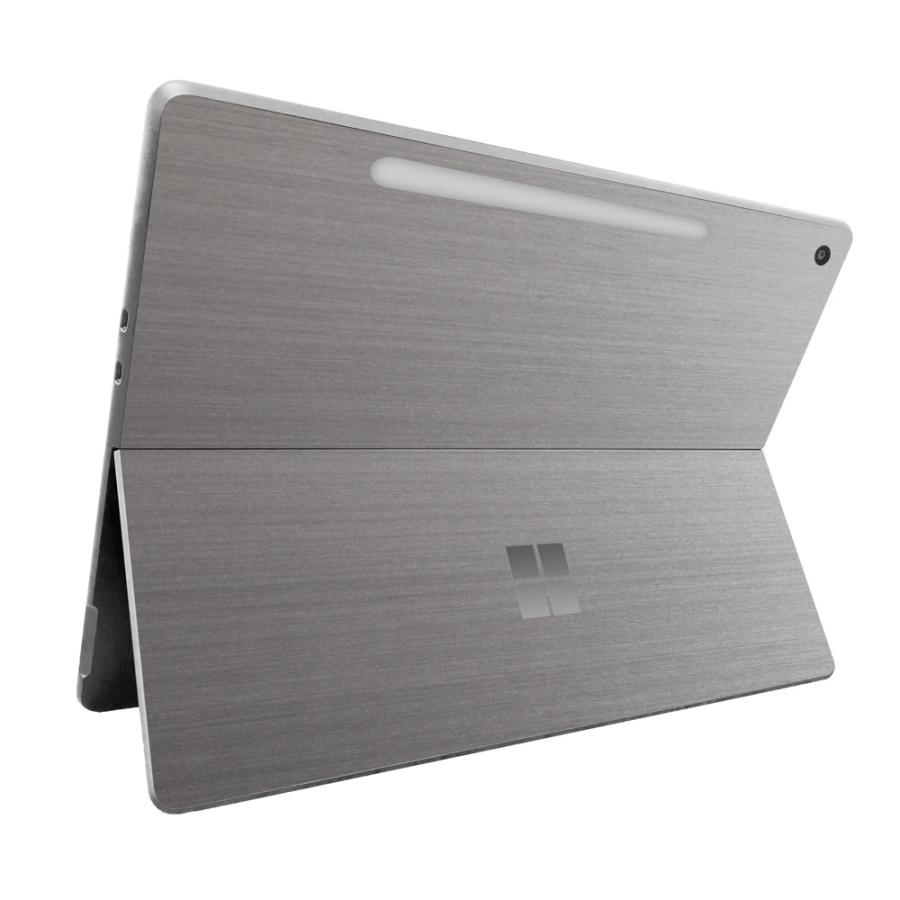 Surface Pro 12インチ 2025 スキンシール ケース カバー 保護 フィルム 背面 wraplus シルバーブラッシュメタル | Surface
