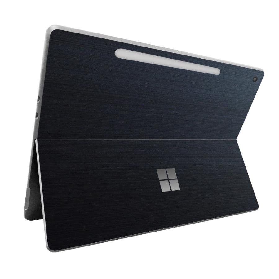 Surface Pro 12インチ 2025 スキンシール ケース カバー 保護 フィルム 背面 wraplus ネイビーブラッシュメタル | Surface