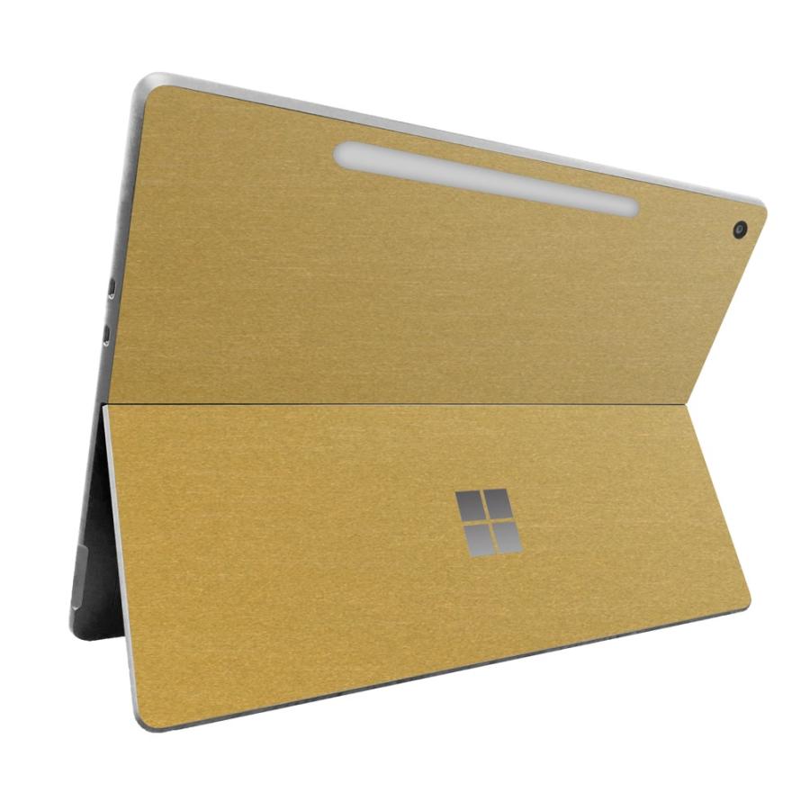 Surface Pro 12インチ 2025 スキンシール ケース カバー 保護 フィルム 背面 wraplus ゴールドブラッシュメタル | Surface