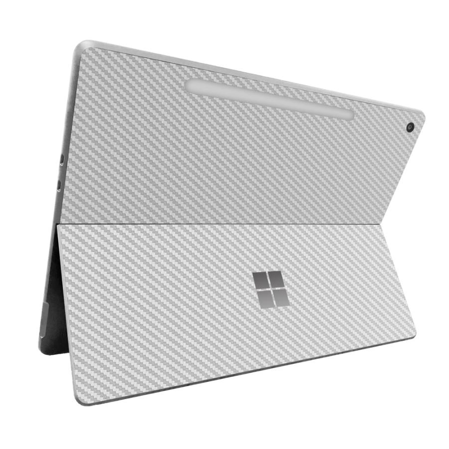 Surface Pro 12インチ 2025 スキンシール ケース カバー 保護 フィルム 背面 wraplus シルバーカーボン | Surface