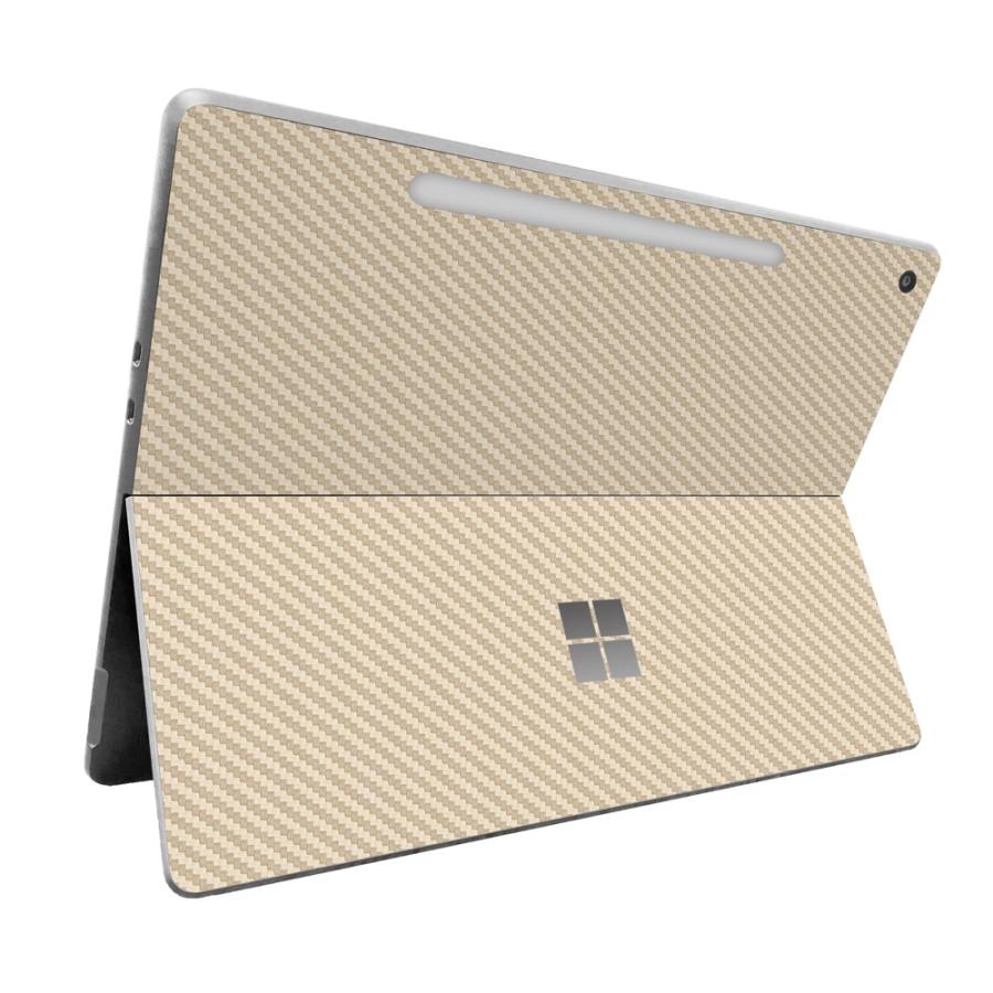 Surface Pro 12インチ 2025 スキンシール ケース カバー 保護 フィルム 背面 wraplus ゴールドカーボン | Surface