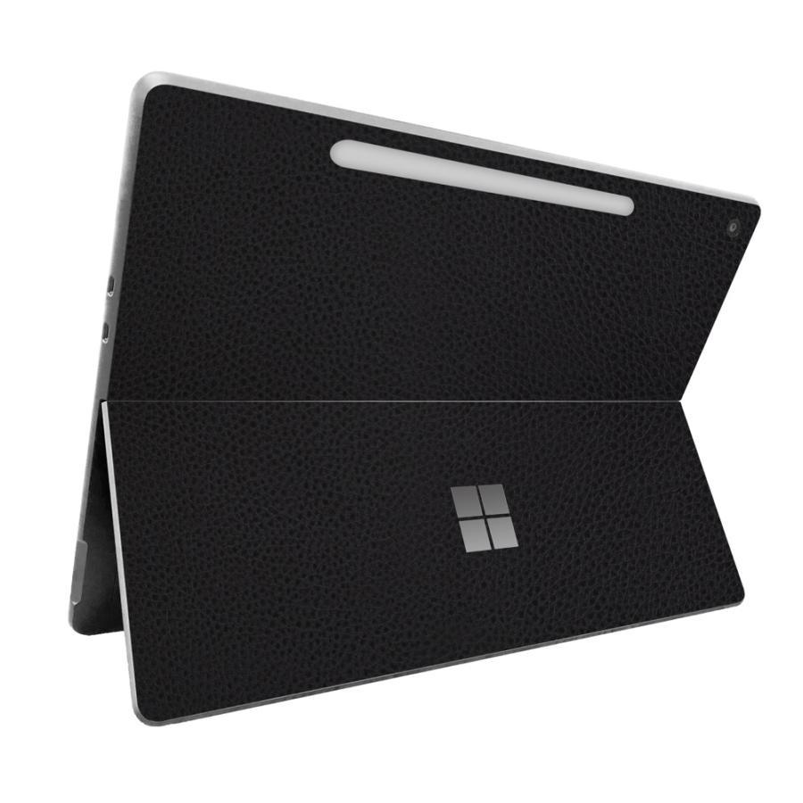 Surface Pro 12インチ 2025 スキンシール ケース カバー 保護 フィルム 背面 wraplus ブラックレザー | Surface