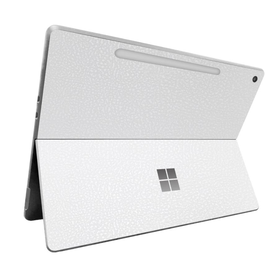 Surface Pro 12インチ 2025 スキンシール ケース カバー 保護 フィルム 背面 wraplus ホワイトレザー | Surface