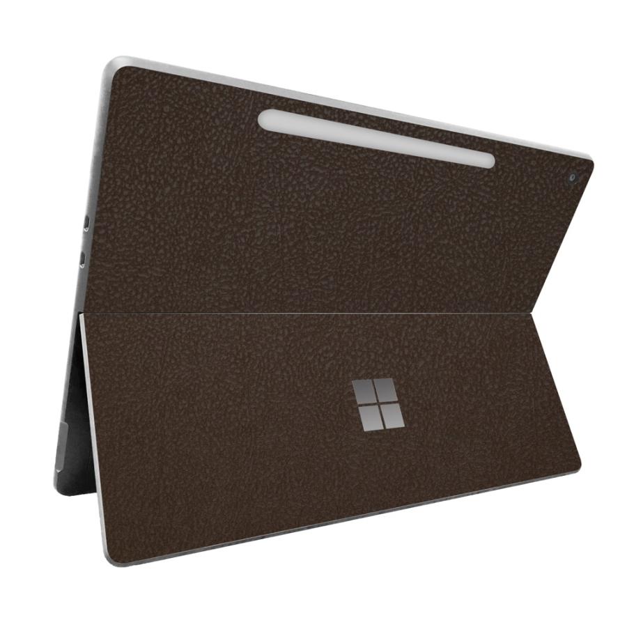 Surface Pro 12インチ 2025 スキンシール ケース カバー 保護 フィルム 背面 wraplus ブラウンレザー | Surface