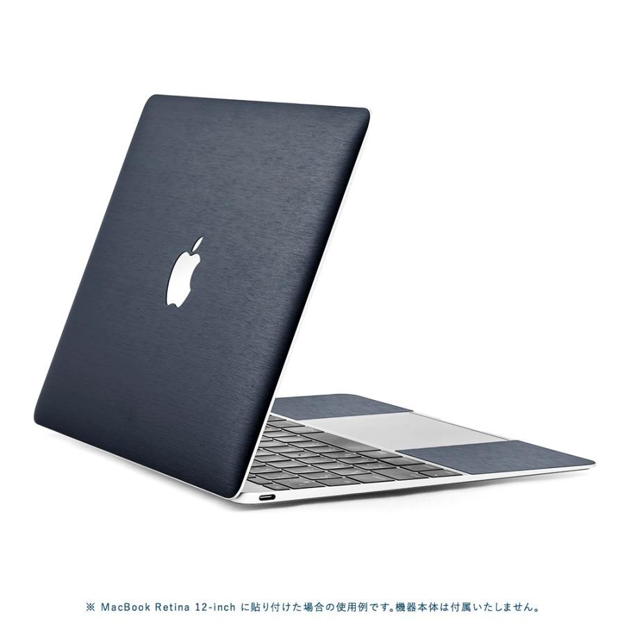 MacBook Air 13インチ スキンシール ケース 新型 M3 M2 M1 2024 2022 2021 フィルム wraplus ネイビーブラッシュメタル｜wraplus｜03