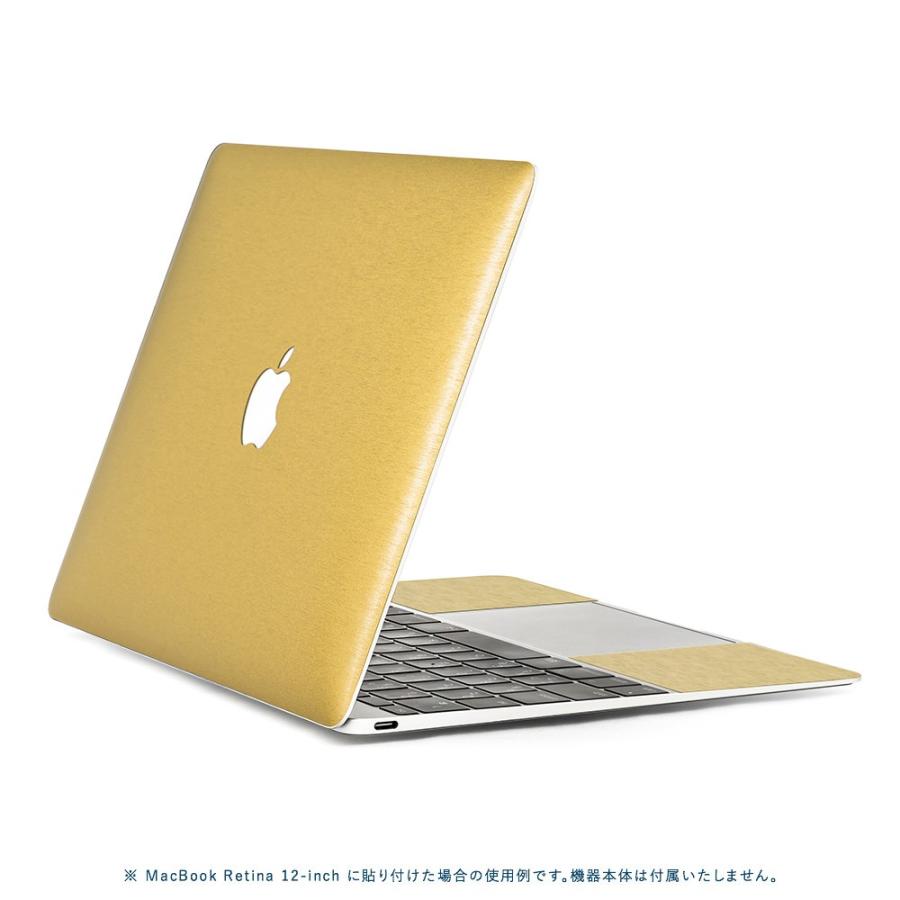 MacBook Air 13インチ スキンシール ケース 新型 M3 M2 M1 2024 2022 2021 フィルム wraplus ゴールドブラッシュメタル｜wraplus｜03