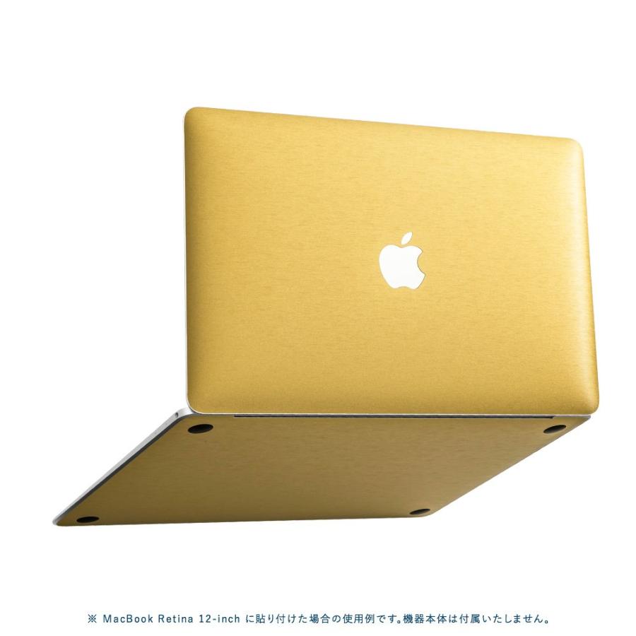 MacBook Air 13インチ スキンシール ケース 新型 M3 M2 M1 2024 2022 2021 フィルム wraplus ゴールドブラッシュメタル｜wraplus｜05
