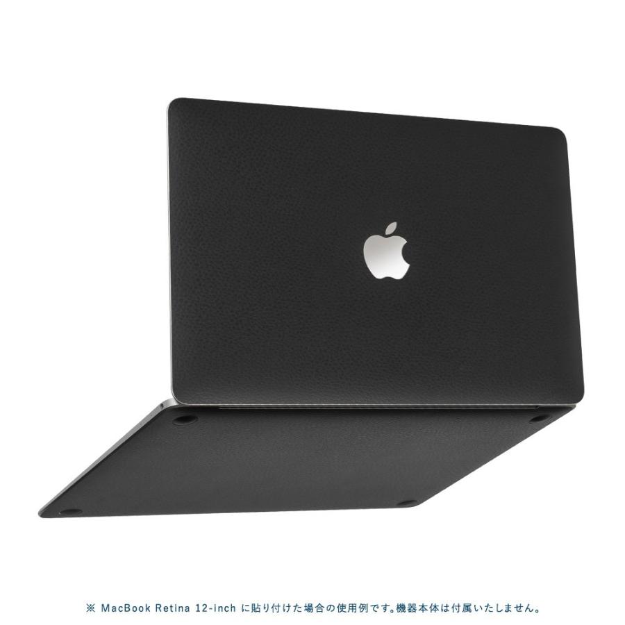 MacBook Air 13インチ スキンシール ケース 新型 M3 M2 M1 2024 2022 2021 フィルム wraplus ブラックレザー｜wraplus｜05