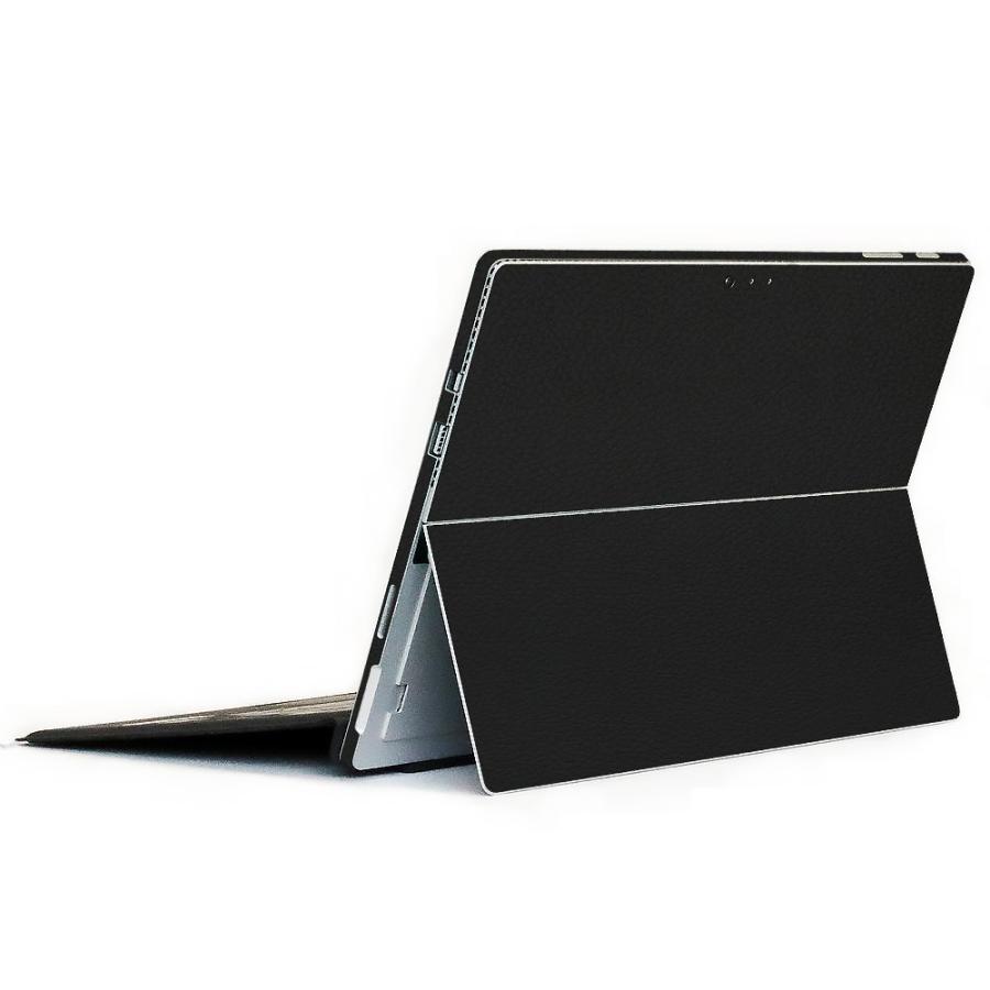 Surface Pro7 / Pro6 / Pro5 / Pro4 スキンシール ケース 背面 wraplus ブラックレザー｜wraplus